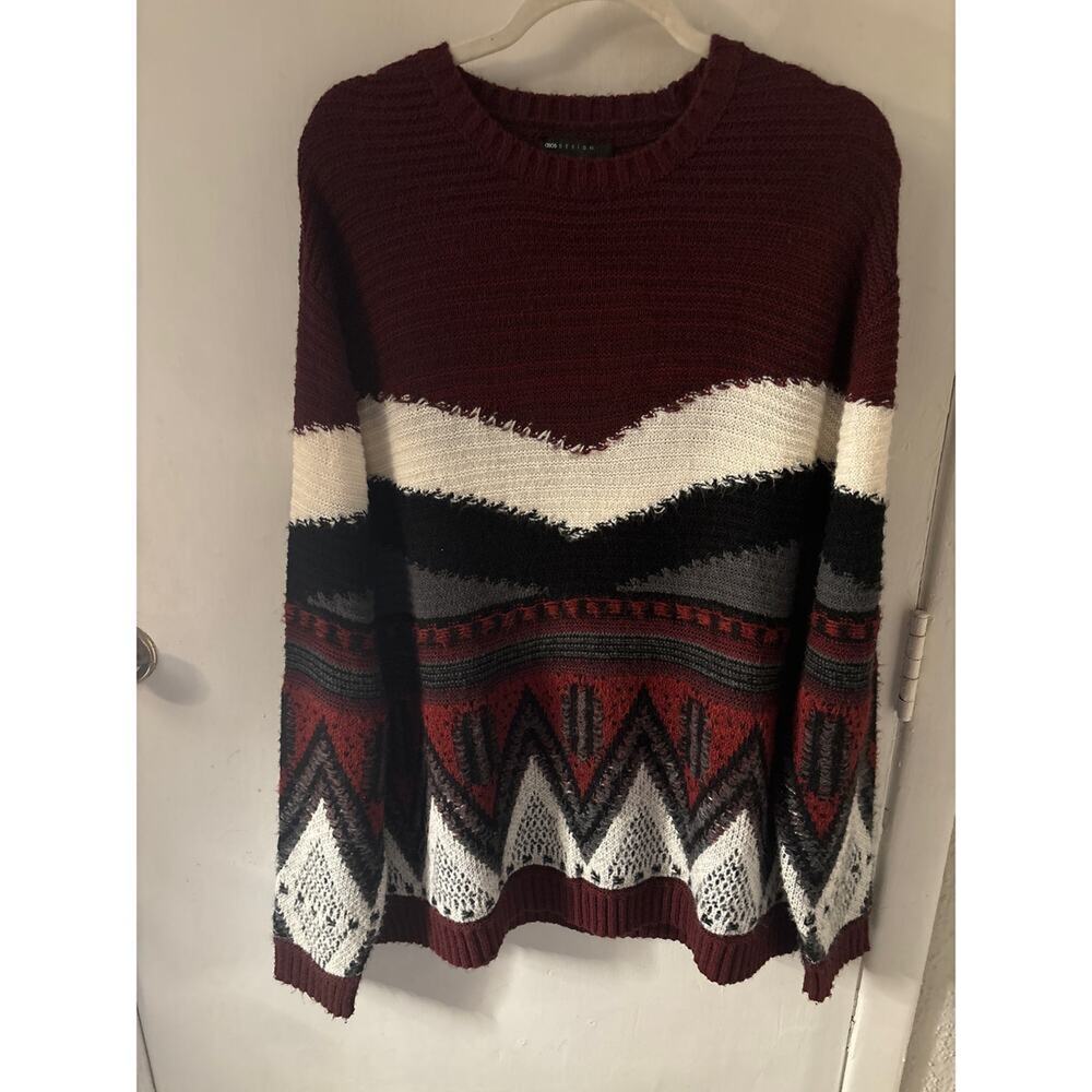 ASOS Designs Knit Sweater M Oversize Winter Outdoors Academia Cabincore Cozy